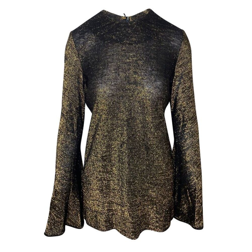 Ellery Inception Fluted Sleeve Top in Black Viscose